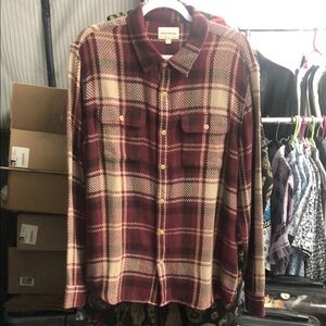 Lucky Brand Men's Burgundy Plaid Shirt